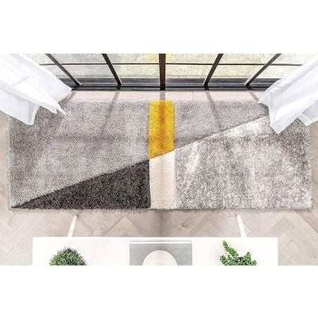 Modern Handcrafted Geometric Dining Rug